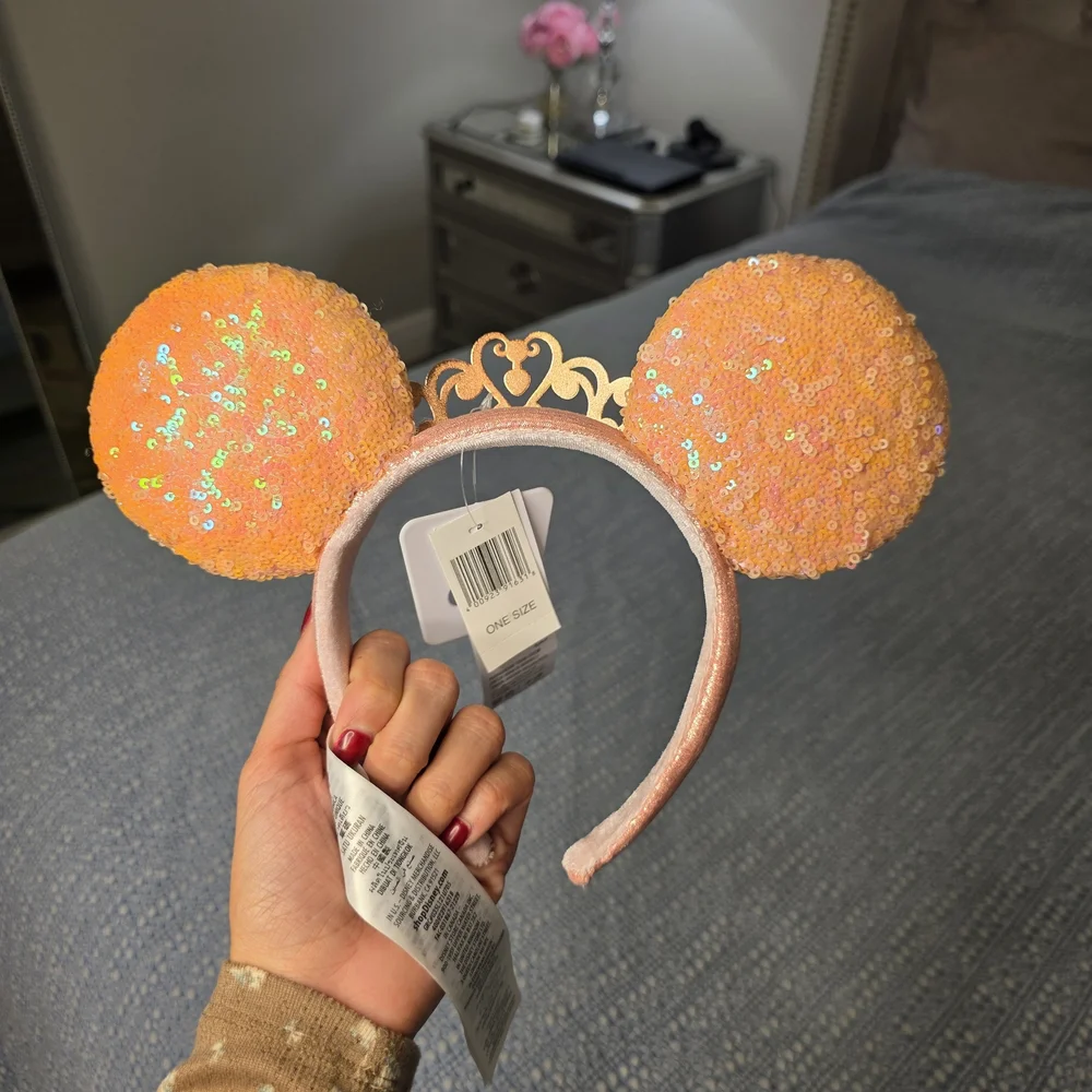 NWT Disney Pink Sequin Tiara Headband